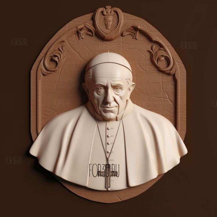 Pope Francis 1 stl model for CNC